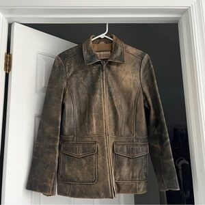 DISTRESSED LEATHER JACKET